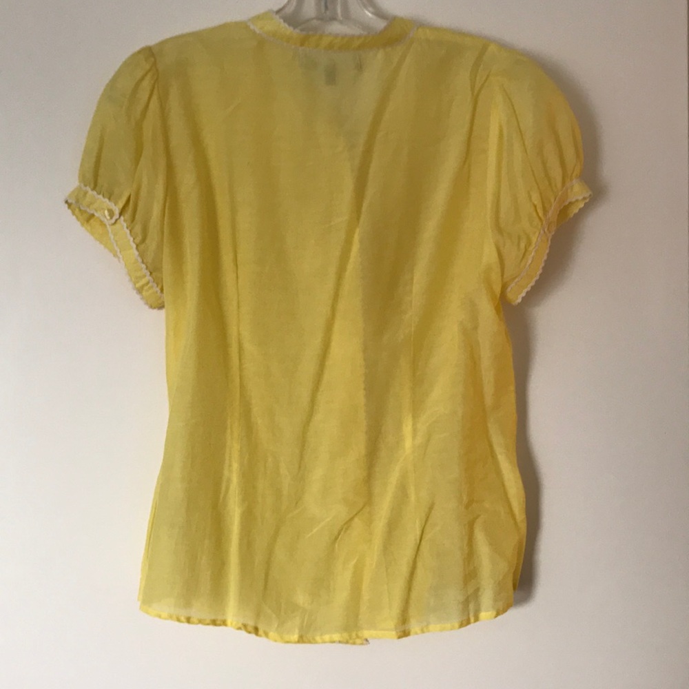 Yellow Ruffled & Rickrack-ed Top - Picture 4 of 5